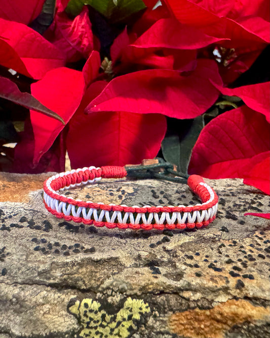 Jularmband 1 KG - Tånggrön, Saltvit & Anemonröd